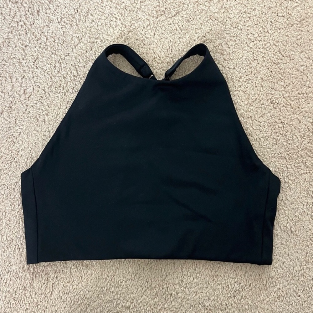 Girlfriend Collective Black Topanga Halter Bra XS